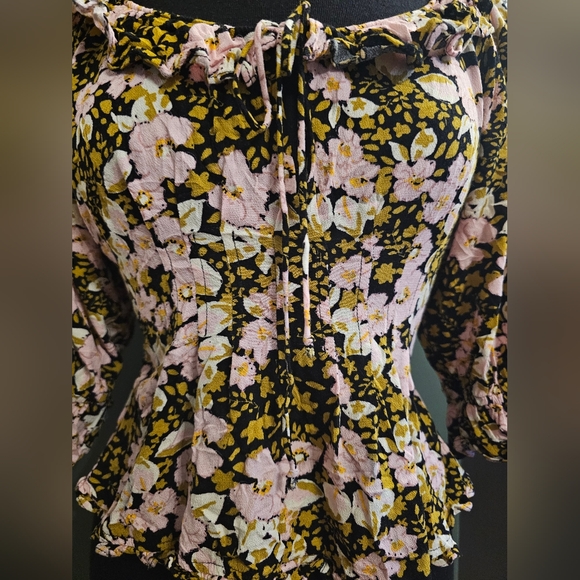 Free People Floral Ruffle Top - Picture 2 of 7